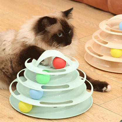 4 Levels Turnable Toy for cats