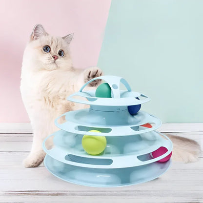 4 Levels Turnable Toy for cats