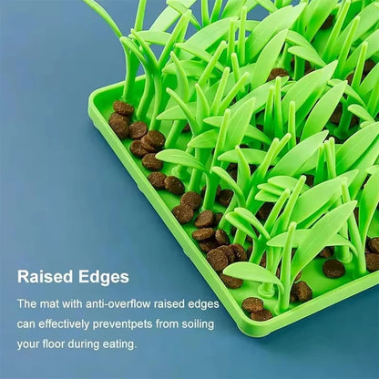 Edible Grade Green Grass Silicone Slow Food Mat